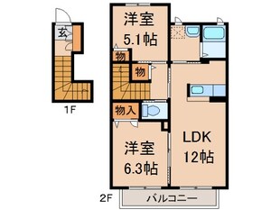 シャーメゾン紀三井寺の物件間取画像